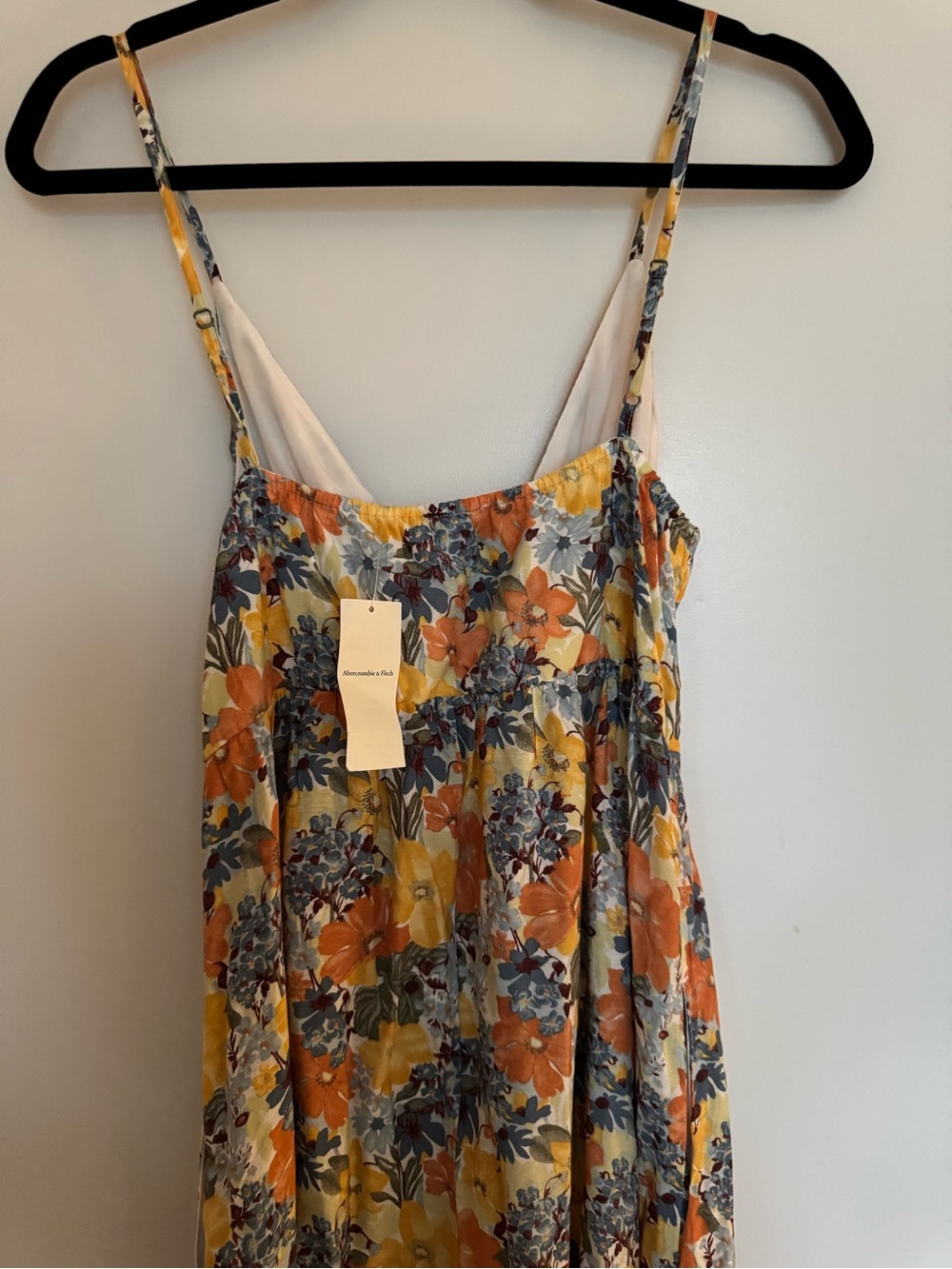 NWT Abercrombie & Fitch Yellow Floral Cutout Maxi Dress US SM - Picture 12 of 15